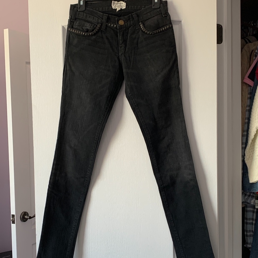Current/Elliott Skinny Midnight Stud Jeans